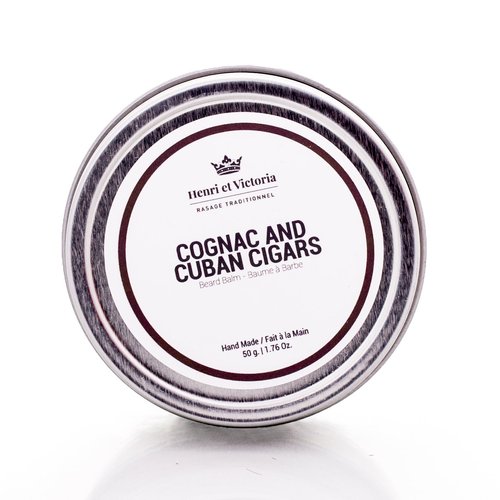 Henri et Victoria Cognac and Cuban Cigars Beard Balm Moisturizing, Non Greasy, Simple and Effective Ingredients | Hand made | 50g