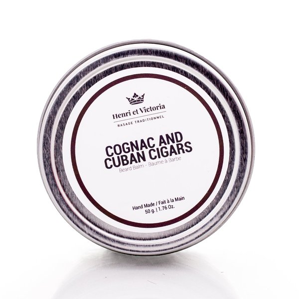 Henri et Victoria Cognac and Cuban Cigars Beard Balm Moisturizing, Non Greasy, Simple and Effective Ingredients | Hand made | 50g