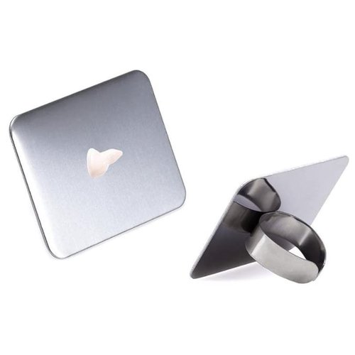 HLLMX 1 PCS Nail Art Palette Nail Art Palette Stainless Steel Cosmetic Makeup Palette Mini Nail Art Cosmetic Ring Palette DIY Art Design Paint Color Mixing Palette Metal Tool