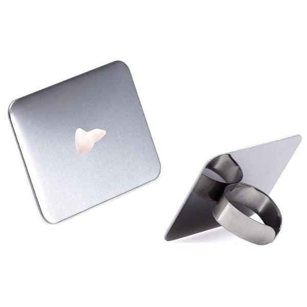 HLLMX 1 PCS Nail Art Palette Nail Art Palette Stainless Steel Cosmetic Makeup Palette Mini Nail Art Cosmetic Ring Palette DIY Art Design Paint Color Mixing Palette Metal Tool