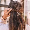 CAKURE Hair Claw Clips Gold Metal Hair Clips Mini Hair Catch Barrettes Nonslip Hair Jaw Clamps Hair Accessories for Women and Girls (Pack of 2) (a-gold)