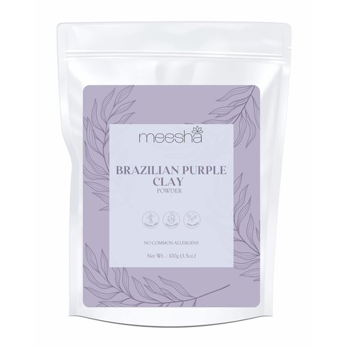 meesha Brazilian Purple Clay Powder Purple Kaolin Clay | 3.5 oz (100g) | Gently exfoliating, mild, oil-absorbing clay | DIY soaps, bath salts, bath bombs, face masks | 100% Natural