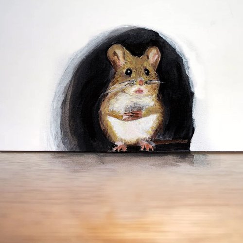 Mouse Hole Wall Stickers, Mice Hole Wall Decals Realistic Cartoon 3D Cute Easy Removal for Skirting Boards Furnitures Kitchen(Type 1)
