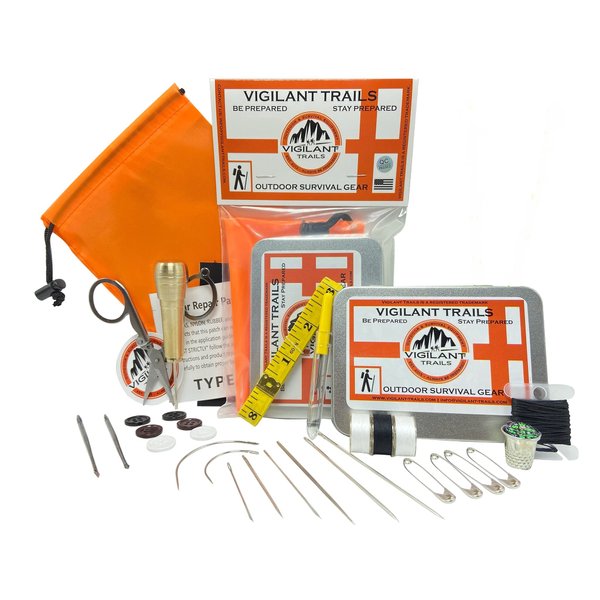 Vigilant Trails® Survival Sewing, Repair Kit, Hiking Gear, Bug Out Bag, Emergency Preparedness, Travel, Survival-Pocket Sewing Kit Stage-1