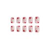 24Pcs Valentine’s Day Pink Press on Nails Short Square Acrylic Fake Nails Cute Red White Heart False Nails Glossy Full Cover Short Coffin Glue on Nails for Women Girls Valentines Artificial Nail Decor