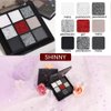 CAKAILA Smokey Black Red Eyeshadow Palette,9 Colors Dark Shimmer Matte Metallic Makeup Pallet,Pigmented Make Up Kit for Halloween Parties Christmas Joker Vampire Clown,Long Lasting Waterproof