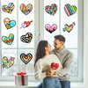 Haooryx Valentines Heart Paper Suncatcher for Kids - 12Pcs Heart Shaped Tissue Paper Craft DIY Window Stained Glass Effect Suncatchers for Classroom Art Craft Valentine’s Day Party Game Supplies