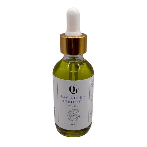 Qi Mind Body | Oil Me | Elixir Face Serum + Crystals + Vitamin E + Antioxidants | 2.0 oz (Lavender)
