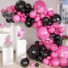 MOXMAY Black and Hot Pink Balloons Garland Arch Kit With Clear Bobo Balloons, 151Pcs Latex Balloons Different Sizes 18 12 10 5 inch for Valentine Day Birthday Holiday Party Decorations