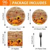 chiazllta 96 Pcs Fall Party Paper Plates and Napkins Thanksgiving Party Tableware Set Table Decorations for Fall Autumn Birthday Party Supplies 24 Guests