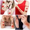 Valentines Day Temporary Tattoo Adult Kids, Red Heart Lip Fake Tattoos, Rose Angel Arrow Line Hearts Tattoo Stickers, Semi Permanent Tattoo for Women Valentines Decoration 10 Sheets