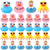 Honoson 36 Pcs Beach Rubber Duckies Mini Rubber Duck Bath Toys Funny Float Bathtub Squeaky Ducky for Pool Water Activity Holiday Baby Shower Classroom Birthday Party Favors(Vibrant Colors)