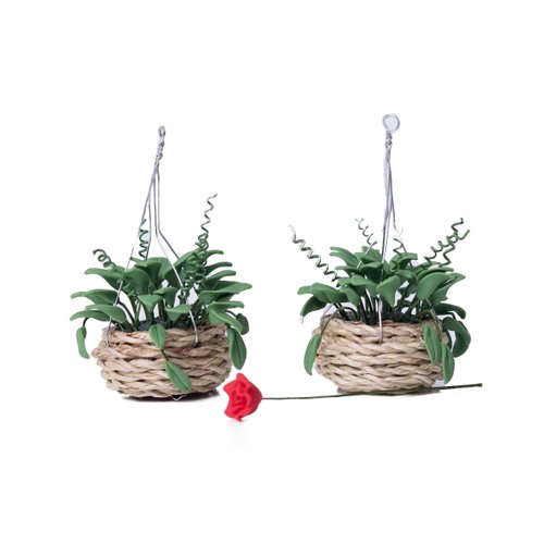 Taponukea Miniature Dollhouse Plants Dollhouse Furniture and Accessories Hanging Plant Pot Model 1 12 Scale (2 Pcs Plant Pots)