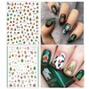 TailaiMei Christmas Nail Decals Stickers, Self-Adhesive Nail Art Decorations, Design for Santa Claus Snowflake Snowman (1366 Pcs, 12Sheets)