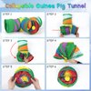 YUEPET 5.9" Guinea Pig Tunnels & Tubes Collapsible Pet 3 Way Play Tunnel Toys Small Animal Hideout Hideaway for Guinea Pig Chinchilla Ferret Hamster Rat