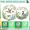 One Lucky Duck Party Supplies - 96PCS Mallard Duck Plates and Napkins Tableware Set Includes 9'' Plates 7'' Plates Napkins Forks Duck Hunting Themed Baby Shower Party Supplies Serves 24 Guests