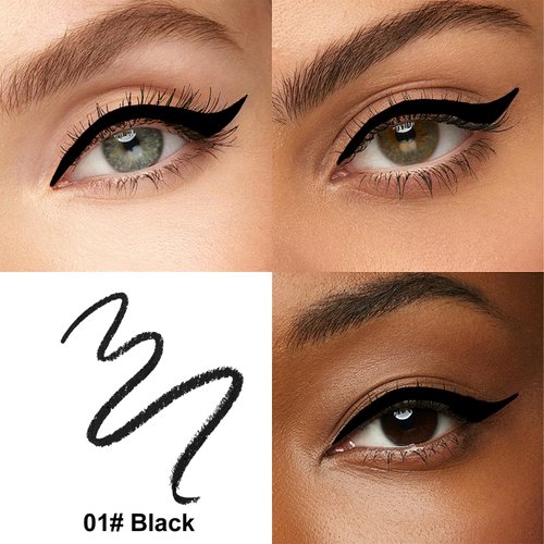 Erinde Waterproof Gel Eyeliner Pencil, Long-Lasting Sharpenable Eye Liner Pen, Waterline Gel Eyeliner Pencil, Ultra-Smooth Creamy Application, Smudge-Proof, Matte Finish, Black