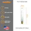 Sunlite 01990-SU Incandescent T6.5 Tubular Light Bulb, E17 Intermediate Base, 40 Watts, 290 Lumens, Dimmable, Mercury Free, 2600K Warm White, Clear Glass, 1 Count