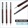 NEVI USA 2-Piece Sable Brush Set: Professional Acrylic French Manicure Clean-up Brush and Bend Nail Dotting Pen | Essential Tools for Precision Nail Art and Clean Cuticles (#12)