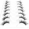 CB Value Pack 20 Pairs/ 2 Trays 3D Fluffy Half Lash Strip, 3/4 Length Cat-Eye False Eyelashes, Black Band Natural Look Wispy Soft Strip Lashes, Multiple Styles, 15 & 33