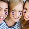 Harloon 20 Sheets 300 Pcs Paw Prints Temporary Tattoos Paws Foot Temporary Tattoo Removable Dog Paw Tattoo Stickers for Women Face Body Arm(Purple)