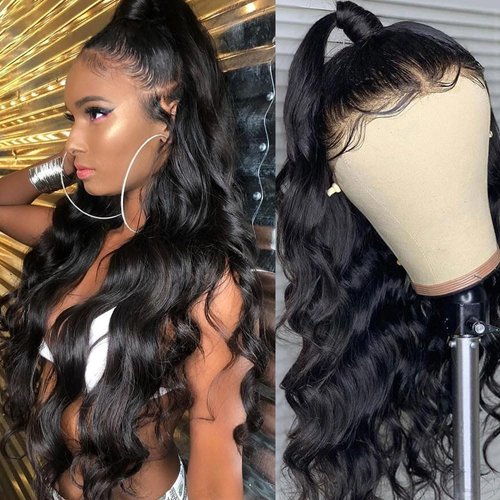 Neailrtise 360 Lace Front Wigs Human Hair Body Wave Pre Plucked Natural Hairline 150% Density Full Lace Wigs Human Hair Glueless 360 Transparent Lace Body Wave Lace Frontal Wig for Women(22inch)