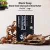 HERBOGANIC Black Seed, Charcoal and Shea Butter Herbal Soap | Natural Bar Soap for Face and Body | Purifying and Nourishing | Infused with Black Seed, Charcoal and Shea Butter | 5 Oz - (Pack of 3)