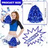 Cheerleading Pom Poms 4 Pack Cheerleader Squad Spirited Fun Pompoms Pom Poms Cheer Poms Hand Flowers Metallic Foil Pompoms for Kids Adults Sports Team Spirit Cheering Party Dance (Blue)