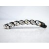 Slim black sparkly banana hair claw clip with crystals rhinestones (Crystal color: Gray and dark blue)