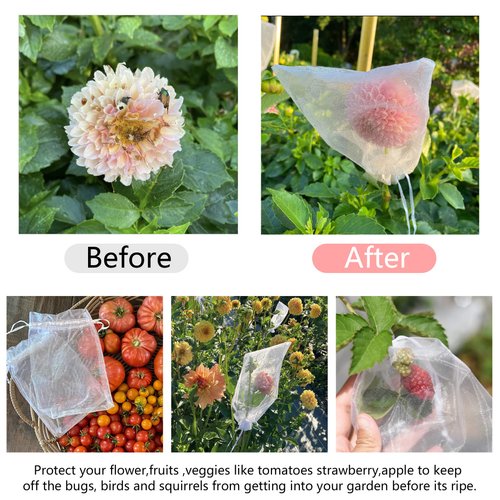 Jexila 100pcs White Organza Bags 6X9 Inch Sheer Mesh Drawstring Bags for Wedding Baby Shower Party Favor Jewelry Gift Bags (White)