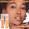 LZXLUKGIR Magic Color Changing Lip Oil Stain,2PCS Color Changing Lip Gloss Oil,Hydrating PH Lip Oil,Tinted Lip Plumping Gloss,Non-sticky Fresh Texture for Lip Care (Strawberry + Orange)