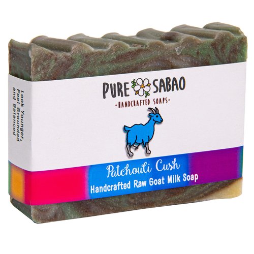PURE SABAO Pure Sabao Patchouli Cush – Goat Milk Soap - Handmade Natural Soap - Sandalwood Essent...
