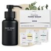 MAISONOVO Foaming Hand Soap Refills | 4 Mixed Foaming Hand Soap Refills + 1 Black Glass with Black Pump Foaming Dispenser | Hand Soap Foam Refill