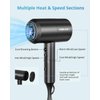 SHRATE Lightweight Ionic Hair Dryer with Diffuser - Powerful 1800W Blow Dryer for Fast Drying - Professional Low Noise Mini Hair Dryer for Travel, Gifts, Hair Styling (Black)