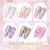 Born Pretty Glitter Sequins Gel Nail Polish Sparkly Shiny Pink Yellow Blue Green Gel Nail Polish Set Soak Off U V Nail Gel Nail Art Manicure Varnish Kit 7ML 6PCS