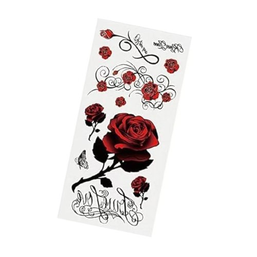 Tattoo Stickers Red Rose Fashion Butterfly Dragon Flower Body Art Temporary Fake Tattoo Sticker Decal Clearable Temporary Tattoos