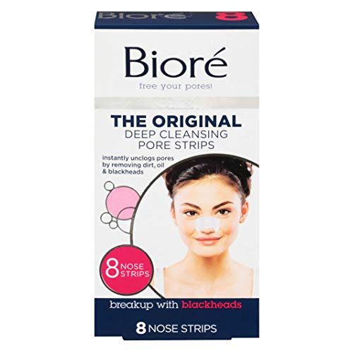 Biore Deep Cleansing Pore Strips, 8 Nose Strips. (Pack of 2)
