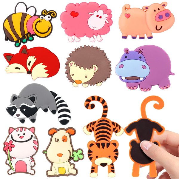VNDUEEY Fridge Magnets, 10 Pack Cute Animal Magnets Refrigerator Magnets Fun Whiteboard Magnets, Full Back Magnetic Play Farm Magnets for Boys and Girls