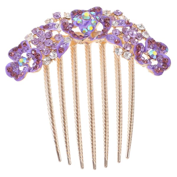 PACKOVE Rhinestone Flower Hair Clip Bridal Headpiece Wedding Decorative Hair Comb