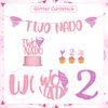 Sursurprise Two Nado Birthday Party Decorations for Girls, Tornado 2nd Birthday Party Decor with Two Nado Backdrop Banner Cake Topper, Number 2 Balloon, Baby Girl 2 Year Old Birthday Supplies