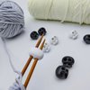 MAGNEECH 8 Pcs Black and White Knitting Needle Stoppers, Double Hole Needle Point Protectors, Knitting Stitch Stoppers, Needle Caps and Huggers - Essential Knitting Accessories