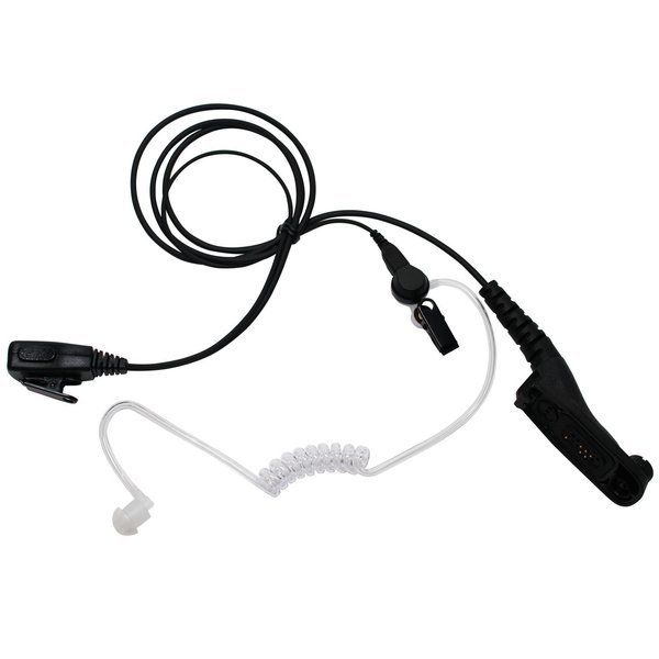 Replacement for Motorola APX 6000XE P25 FBI Earpiece with Push to Talk (PTT) Microphone - Acoustic Earphone Compatible with Motorola APX 6000XE P25 Radio - Headset for Security and Surveillance