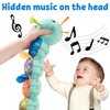 LIGHTDESIRE Baby Toys Musical Caterpillar,Infant Toys Stuffed Animal Toys with Ruler Design and Ring Bell,Baby Teething Toys for Tummy Time Newborn Boys Girls 0 3 6 12 Months(Blue)