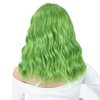 CLIONE Green Wigs for Women Short Wavy Bob Wig with Bangs Shoulder Length Natural Wavy Synthetic Wig Short Fluffy Bob Curly Wigs Cosplay Party Costume Wigs（Mix Green 14 Inch）