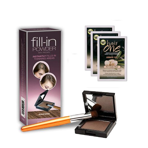 3-PACK Cover Your Gray Fill-in Powder with Procapil, (Medium Brown) with Free Sulfate-Free Shampoo