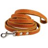 Genuine Thick Leather Classic Dog Leash 1/2" Wide 6 Ft, Small Breeds