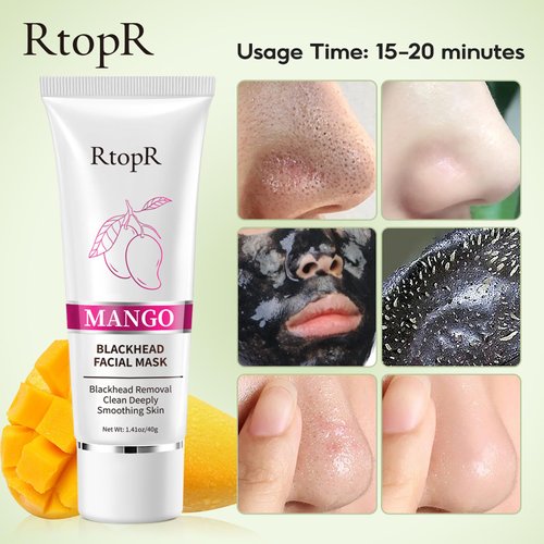 RtopR Blackhead Remover Peel Off Mask for Face,Black Charcoal Face Mask，Blackhead Remover Nose Pore Strip for All Skin Types