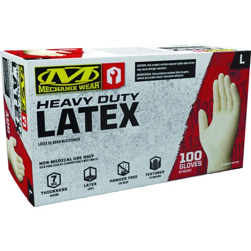 Mechanix Wear D04-00-010-100 - Latex Disposable Gloves - Powder Free, Textured (100 Pack)
