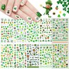 10 Sheets St. Patrick's Day Nail Art Stickers Shamrocks Nail Decals 3D Self-Adhesive Luck of The Irish Sticker Decals Leprechaun Hat Green Shamrock Nail Design Sticker for Women Girls DIY Manicure Art