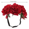 SOLUSTRE Christmas Flower Crown Headband Floral Wreath Red Crown Forest Woodland Wedding Headpiece Hair Wreath for Women Girl Gift Holiday (Red)